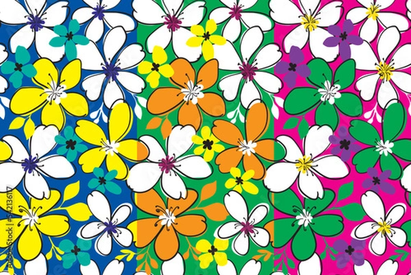 Fototapeta Vector Large flowers Print design for fabric or dress, seamless pattern