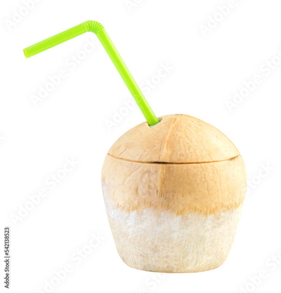 Obraz Green coconut isolated on white background