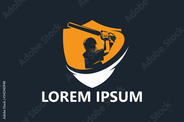 Obraz Cricket sport shield logo template design vector