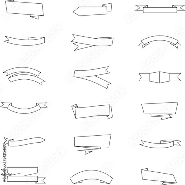 Obraz Ribbons concept element 1 outline collection set