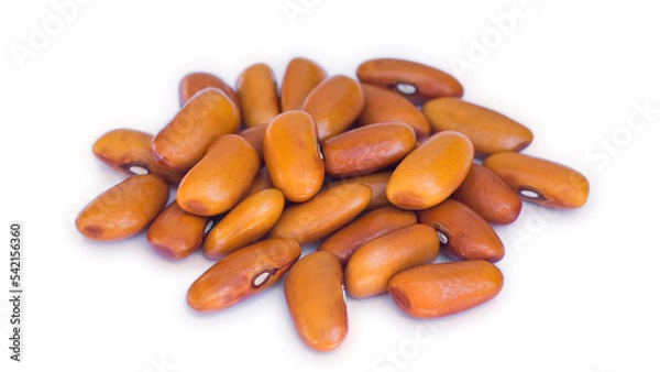 Fototapeta Brown beans on a white background. Close-up.