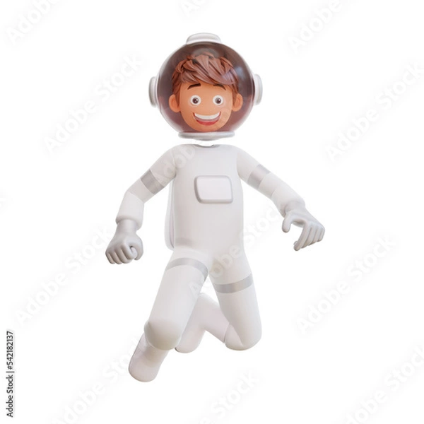 Obraz 3d illustration cute spaceman astronaut  