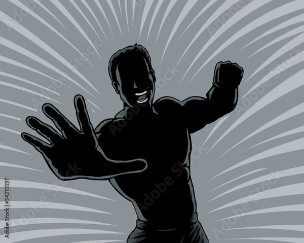 Obraz Outline punching man