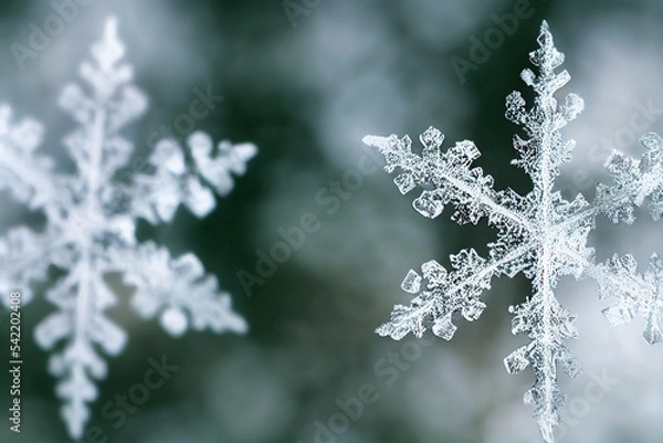 Obraz Winter background with snowflakes.AI