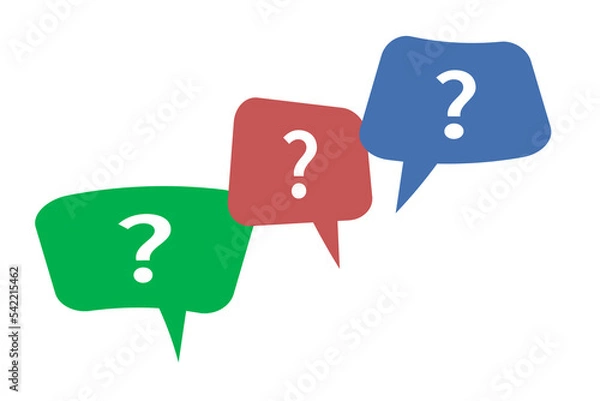 Obraz Speech bubbles, message boxes with question marks icon