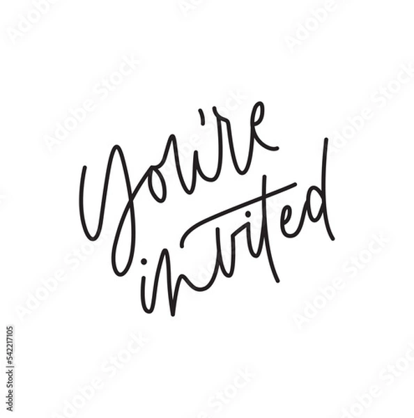 Obraz Hand lettering "you're invited" in calligraphy
