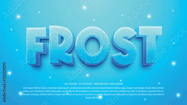 Fototapeta Frost editable text effect template with 3d style
