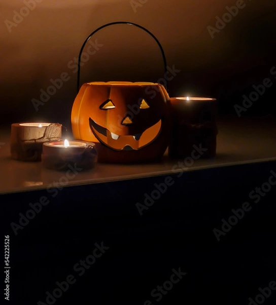 Obraz halloween pumpkin and candles