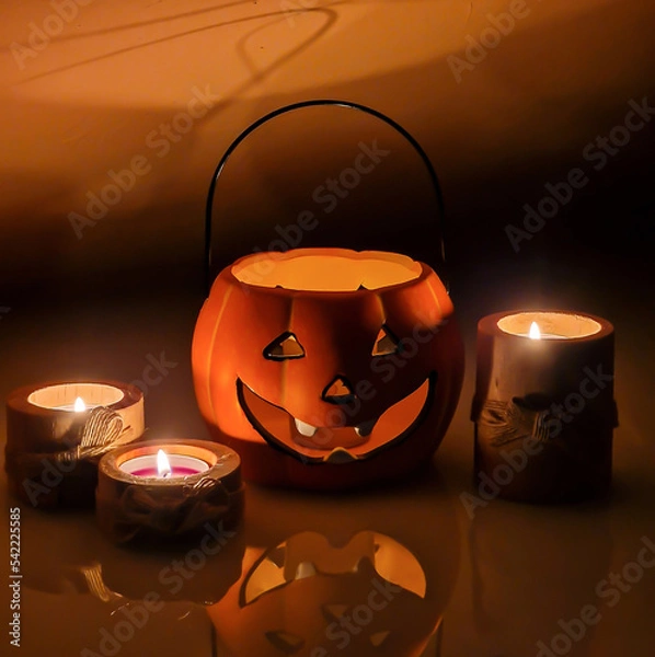 Obraz halloween pumpkin and candles