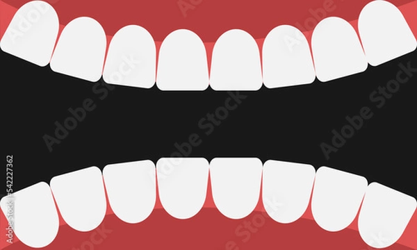Fototapeta clean teeth and mouth background on black background