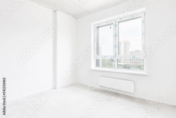 Fototapeta interior of the apartment without decoration in white colors