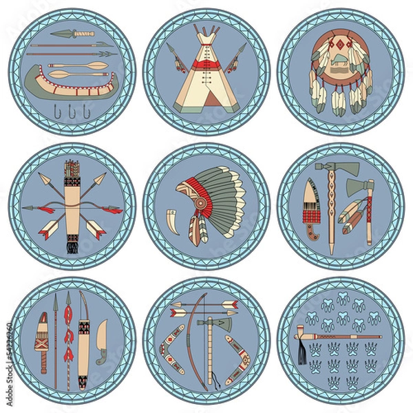 Obraz nine Native American labels