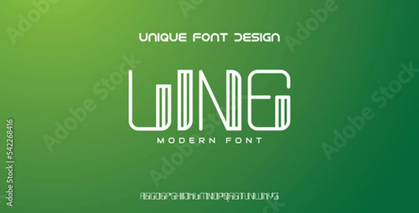 Fototapeta Innovative font typeface designed for technology. Typeface urban style fonts for technology, digital, movie, logo design.