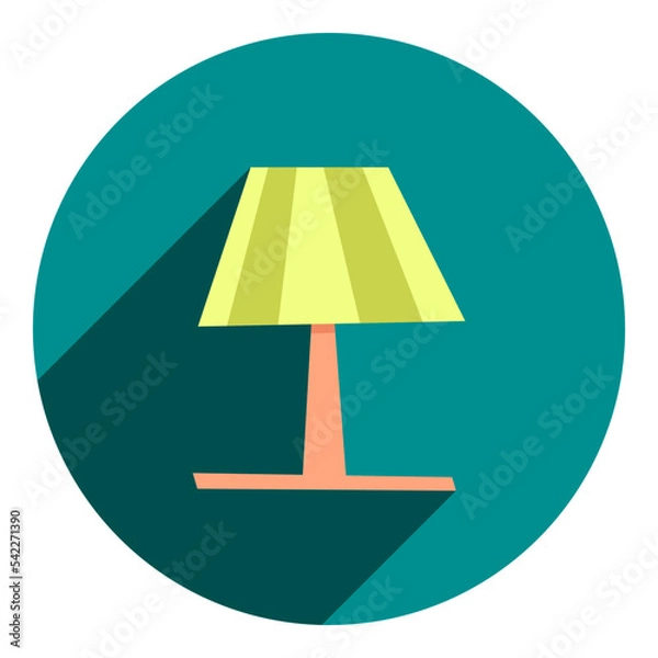 Obraz lamp flat icon. mint icon in flat style of abstract lamp. icon for work. for web browser.