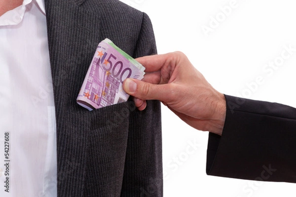 Obraz Geldbündel, Hand, Bestechung, korrupt