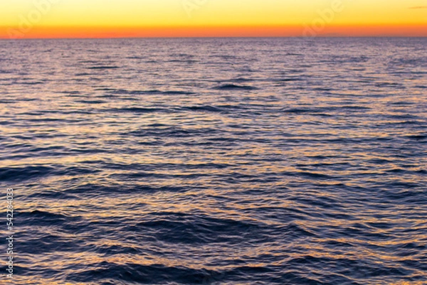 Obraz sea at sunset.  surface of  sea in  evening. Water close-up. Dark waves.