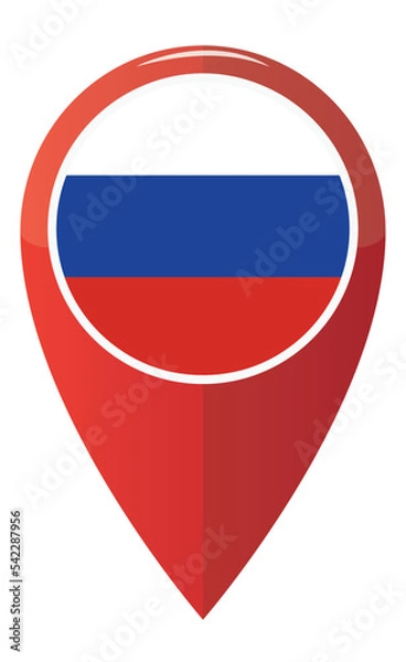 Fototapeta colorful russian map application pin point label symbol