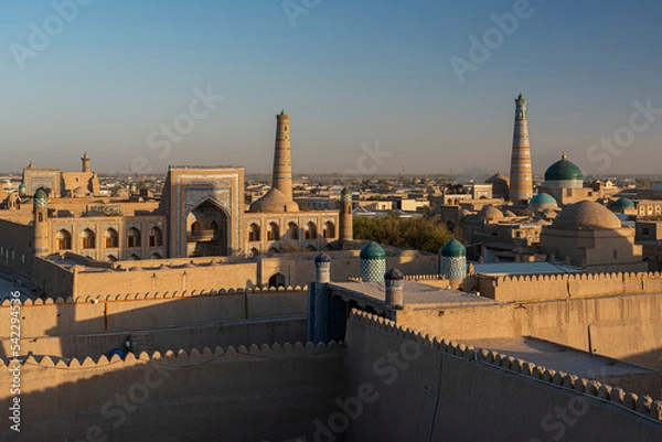Fototapeta Panoramic view of Khiva landscape, Uzbekistan