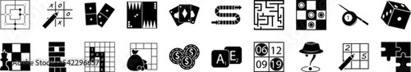 Fototapeta Board games icon collections vector design