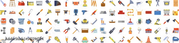 Fototapeta construction tools icon collections vector design