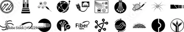 Fototapeta Fiber optic internet icon collections vector design