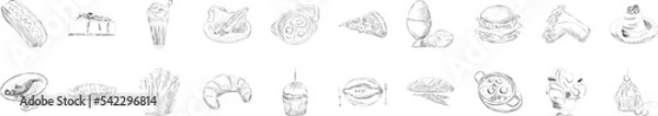 Obraz Food sketch icon collections vector design