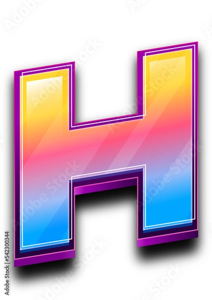 Fototapeta Colorfull  Modern Letter in 3D Style Text Effect