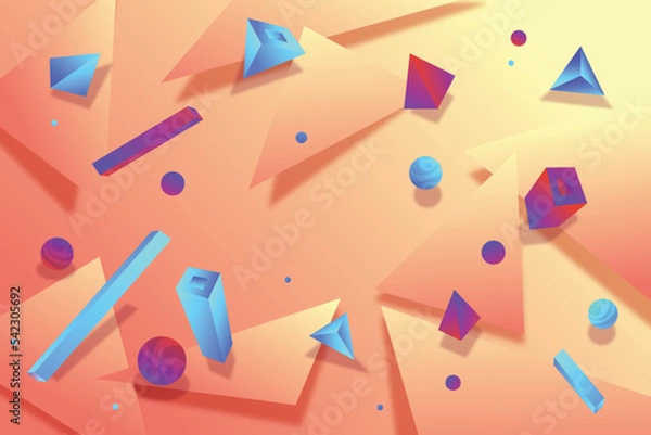 Fototapeta gradient 3d shapes background