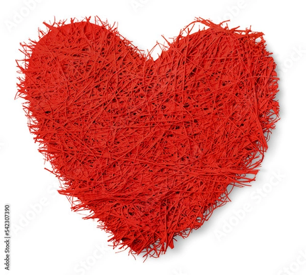 Fototapeta Red decorative heart on  white background