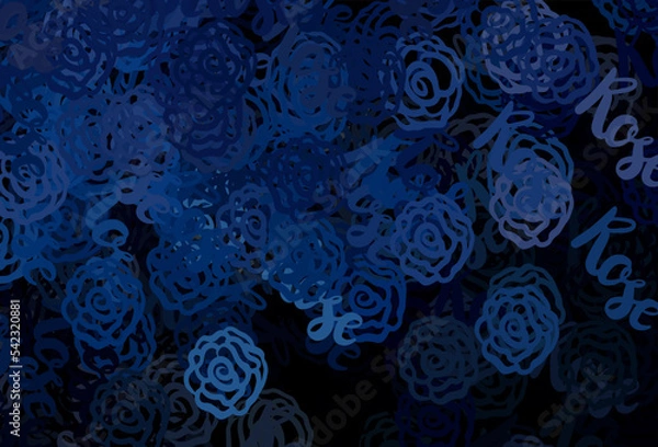 Obraz Dark BLUE vector template with chaotic shapes.
