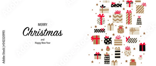 Obraz クリスマスプレゼントのフレーム-手描き