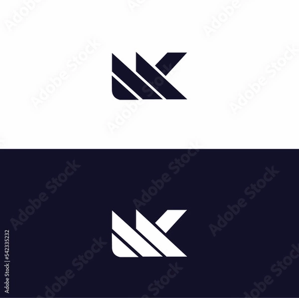 Fototapeta the letters MK. vector logo monogram alphabet minimalist design	