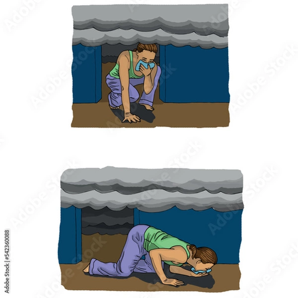 Fototapeta How to do a step-by-step emergency first aid procedure