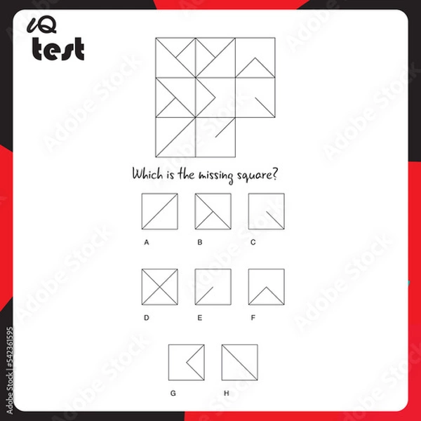 Fototapeta Practice Questions Worksheet for Education and IQ Test. Intelligence questions, Find next - puzzle questions