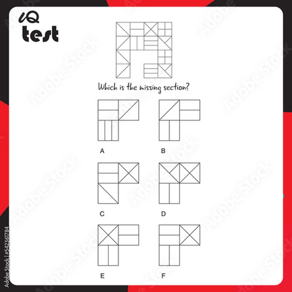 Fototapeta Practice Questions Worksheet for Education and IQ Test. Intelligence questions, Find next - puzzle questions