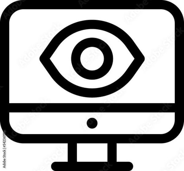 Fototapeta Computer, monitor, screen, pc linear icon