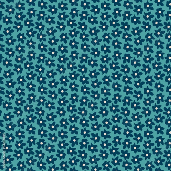 Fototapeta Cute ditsy floral pattern, vector seamless texture