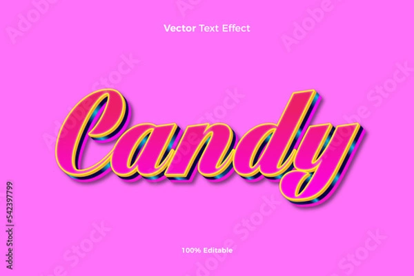 Fototapeta Candy 3d vector text effect style