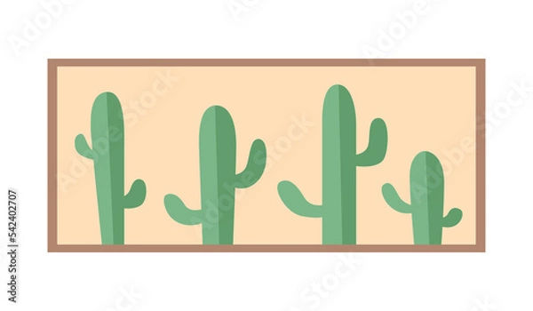 Fototapeta Wall picture semi flat color vector object. Editable element. Full sized item on white. Decorative image. Home interior simple cartoon style illustration for web graphic design and animation