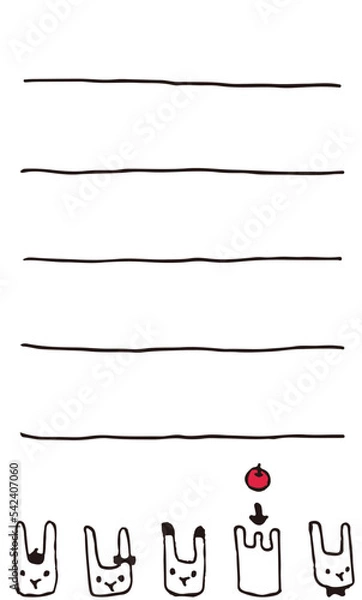 Obraz うさぎとうさぎに似たレジ袋