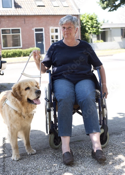 Obraz Guide dog  with wheelchair
