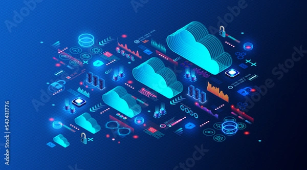 Obraz Cloud Hyperscaler Concept - 3D Illustration