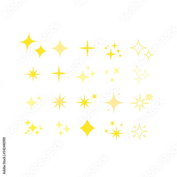 Obraz キラキラのセットイラストです