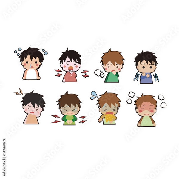 Obraz 悩みやショックを抱えた子供のイラストです