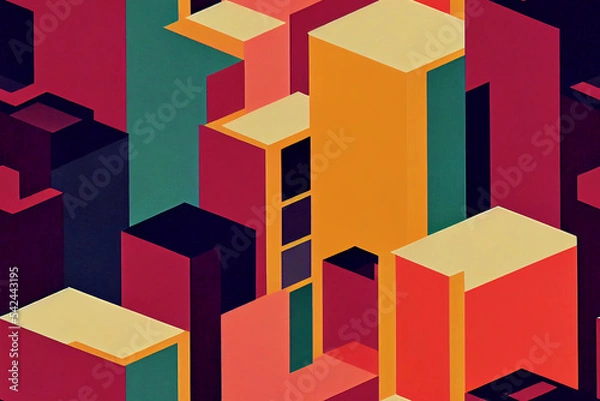Fototapeta Cityscape pattern inspired by New York City in Fall