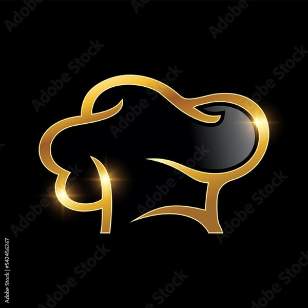 Obraz Golden Luxury Chef Hat Vector Icon