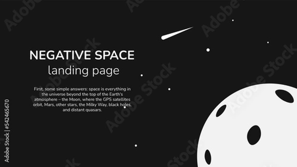 Obraz negative space landing page