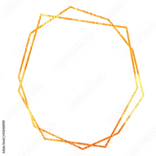 Obraz gold frame, geometry png, design element for invitations, logos, social media . Design frames png. Frames on an isolated transparent background.