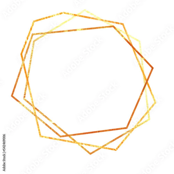 Obraz gold frame, geometry png, design element for invitations, logos, social media . Design frames png. Frames on an isolated transparent background.