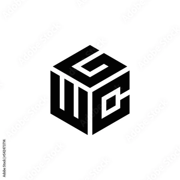 Fototapeta Creative abstract letters, hexagonal, icon, vector, logo design, template, simple, elegant